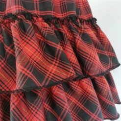 Apparel Harajuku Punk Princess Pink Red Plaid Pleated Skirt -Kawaii Store kawaiies plushies plush softtoy harajuku punk princess pink red plaid pleated skirt apparel 156592