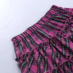 Apparel Harajuku Punk Princess Pink Red Plaid Pleated Skirt -Kawaii Store kawaiies plushies plush softtoy harajuku punk princess pink red plaid pleated skirt apparel 553296