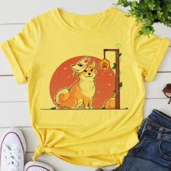 Apparel Harajuku Shiba Inu Fox Mask Women's Tee Tops -Kawaii Store kawaiies plushies plush softtoy harajuku shiba inu fox mask womens tee tops tops yellow l 636055