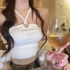 Apparel Heart Halter Neck Women's Crop Tank Top -Kawaii Store kawaiies plushies plush softtoy heart halter neck womens crop tank top new apparel 414818