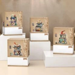 Hong Kong Restaurant Micro Building Blocks -Kawaii Store kawaiies plushies plush softtoy hong kong restaurant micro building blocks new build it set of 4 with box 704549