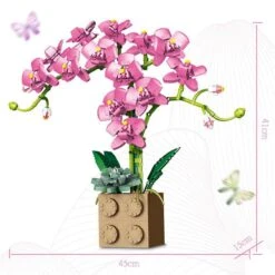 Huge Blossoming Orchid Flower Building Set Collection -Kawaii Store kawaiies plushies plush softtoy huge blossoming orchid flower building set collection build it 364014