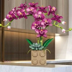 Huge Blossoming Orchid Flower Building Set Collection -Kawaii Store kawaiies plushies plush softtoy huge blossoming orchid flower building set collection build it magenta 959194