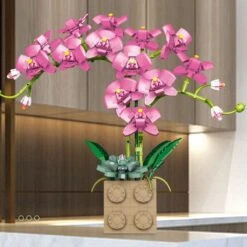 Huge Blossoming Orchid Flower Building Set Collection -Kawaii Store kawaiies plushies plush softtoy huge blossoming orchid flower building set collection build it pink 225340