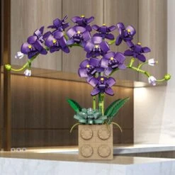Huge Blossoming Orchid Flower Building Set Collection -Kawaii Store kawaiies plushies plush softtoy huge blossoming orchid flower building set collection build it purple 120885