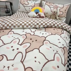 Hundreds Of Kawaii Bear Bunny Bedding Set -Kawaii Store kawaiies plushies plush softtoy hundreds of kawaii bear bunny bedding set home decor 277187