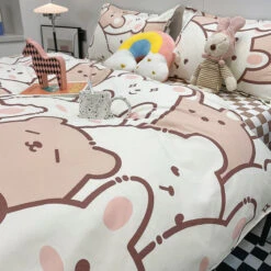 Hundreds Of Kawaii Bear Bunny Bedding Set -Kawaii Store kawaiies plushies plush softtoy hundreds of kawaii bear bunny bedding set home decor 380301