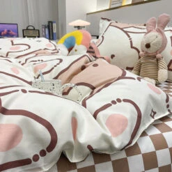 Hundreds Of Kawaii Bear Bunny Bedding Set -Kawaii Store kawaiies plushies plush softtoy hundreds of kawaii bear bunny bedding set home decor 466257