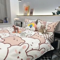 Hundreds Of Kawaii Bear Bunny Bedding Set -Kawaii Store kawaiies plushies plush softtoy hundreds of kawaii bear bunny bedding set home decor 718771