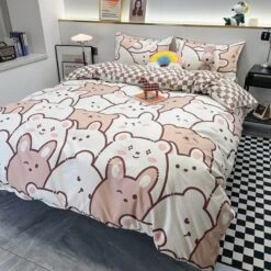 Hundreds Of Kawaii Bear Bunny Bedding Set