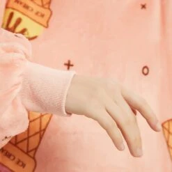 Apparel Ice Cream Coral Oversized Blanket Hoodie For Adults & Children -Kawaii Store kawaiies plushies plush softtoy ice cream coral oversized blanket hoodie for adults children new apparel 481818