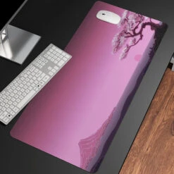 Accessories Japan Mount Fuji Shrine Long Mouse Pad -Kawaii Store kawaiies plushies plush softtoy japan mount fuji shrine long mouse pad mouse pads early morning purple 60 x 30cm 977956