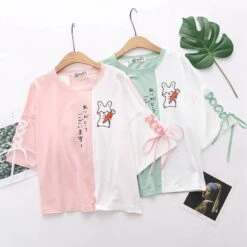 Apparel Japanese Bunny Carrot Loose Short-Sleeve Tee