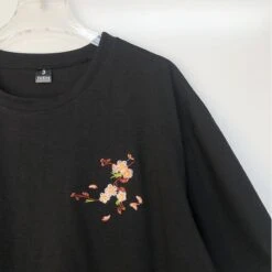 Apparel Japanese Cherry Blossoms Embroidery Tee -Kawaii Store kawaiies plushies plush softtoy japanese cherry blossoms embroidery tee apparel 337565