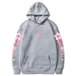Apparel Japanese Cherry SakuraHoodies Long Sleeve -Kawaii Store kawaiies plushies plush softtoy japanese cherry sakura hoodies long sleeve hoodies gray xs 898442