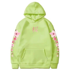 Apparel Japanese Cherry SakuraHoodies Long Sleeve -Kawaii Store kawaiies plushies plush softtoy japanese cherry sakura hoodies long sleeve hoodies lime xs 414889