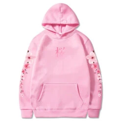 Apparel Japanese Cherry SakuraHoodies Long Sleeve -Kawaii Store kawaiies plushies plush softtoy japanese cherry sakura hoodies long sleeve hoodies pink xs 641168