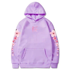 Apparel Japanese Cherry SakuraHoodies Long Sleeve -Kawaii Store kawaiies plushies plush softtoy japanese cherry sakura hoodies long sleeve hoodies purple xs 617694