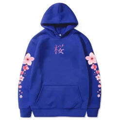 Apparel Japanese Cherry SakuraHoodies Long Sleeve -Kawaii Store kawaiies plushies plush softtoy japanese cherry sakura hoodies long sleeve hoodies royal blue xs 652785