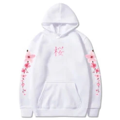 Apparel Japanese Cherry SakuraHoodies Long Sleeve -Kawaii Store kawaiies plushies plush softtoy japanese cherry sakura hoodies long sleeve hoodies white xs 507861