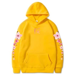 Apparel Japanese Cherry SakuraHoodies Long Sleeve -Kawaii Store kawaiies plushies plush softtoy japanese cherry sakura hoodies long sleeve hoodies yellow xs 534783