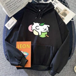 Apparel Japanese Dango Luckie The Dog Unisex Hoodie -Kawaii Store kawaiies plushies plush softtoy japanese dango luckie the dog unisex hoodie apparel black s 359574