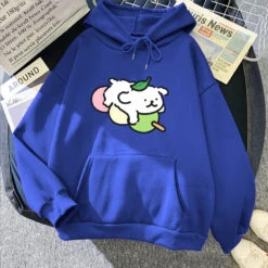 Apparel Japanese Dango Luckie The Dog Unisex Hoodie -Kawaii Store kawaiies plushies plush softtoy japanese dango luckie the dog unisex hoodie apparel dark blue xs 349902