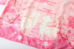 Apparel Japanese Deer Of Nara With Sakura Trees Kimono -Kawaii Store kawaiies plushies plush softtoy japanese deer of nara with sakura trees kimono clothing 789256