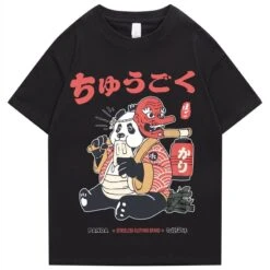 Apparel Japanese Fat Samurai Panda Unisex Tee -Kawaii Store kawaiies plushies plush softtoy japanese fat samurai panda unisex tee new apparel black s 201779