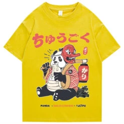 Apparel Japanese Fat Samurai Panda Unisex Tee -Kawaii Store kawaiies plushies plush softtoy japanese fat samurai panda unisex tee new apparel yellow s 957098