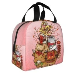 Japanese Fortune Cat Lunch Bag Set -Kawaii Store kawaiies plushies plush softtoy japanese fortune cat lunch bag set bag 545458