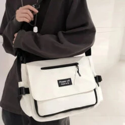 Apparel Japanese Harajuku Power Off Simple Crossbody Shoulder Bag -Kawaii Store kawaiies plushies plush softtoy japanese harajuku power off simple crossbody shoulder bag bags 779574