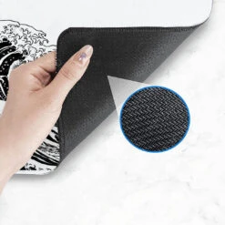 Accessories Japanese Kanagawa Great Wave Black White Large Mouse Pad -Kawaii Store kawaiies plushies plush softtoy japanese kanagawa great wave black white large mouse pad new mouse pads 221670
