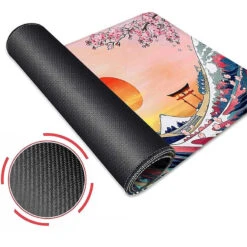 Accessories Japanese Kanagawa Great Wave Sunset Mouse Pad -Kawaii Store kawaiies plushies plush softtoy japanese kanagawa great wave sunset mouse pad mouse pads 169350