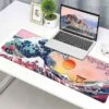 Accessories Japanese Kanagawa Great Wave Sunset Mouse Pad -Kawaii Store kawaiies plushies plush softtoy japanese kanagawa great wave sunset mouse pad mouse pads 737068