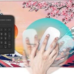 Accessories Japanese Kanagawa Great Wave Sunset Mouse Pad -Kawaii Store kawaiies plushies plush softtoy japanese kanagawa great wave sunset mouse pad mouse pads 775124