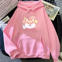 Apparel Japanese Kawaii Shiba Inu Unisex Hoodie -Kawaii Store kawaiies plushies plush softtoy japanese kawaii shiba inu unisex hoodie apparel pink s 666538