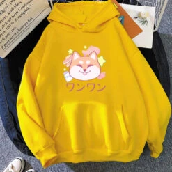 Apparel Japanese Kawaii Shiba Inu Unisex Hoodie -Kawaii Store kawaiies plushies plush softtoy japanese kawaii shiba inu unisex hoodie apparel yellow xs 432806