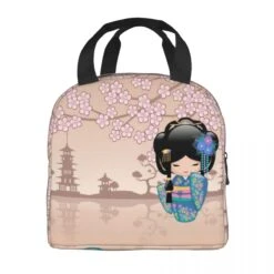 Japanese Keiko Kokeshi Doll Lunch Bag -Kawaii Store kawaiies plushies plush softtoy japanese keiko kokeshi doll lunch bag bags 147100