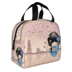 Japanese Keiko Kokeshi Doll Lunch Bag -Kawaii Store kawaiies plushies plush softtoy japanese keiko kokeshi doll lunch bag bags 187530