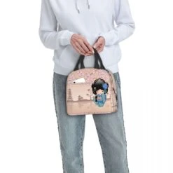 Japanese Keiko Kokeshi Doll Lunch Bag -Kawaii Store kawaiies plushies plush softtoy japanese keiko kokeshi doll lunch bag bags 761589