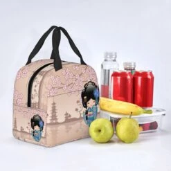 Japanese Keiko Kokeshi Doll Lunch Bag -Kawaii Store kawaiies plushies plush softtoy japanese keiko kokeshi doll lunch bag bags 896932