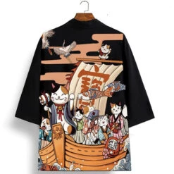 Apparel Japanese Kimono Cruise Lucky Cats