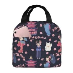 Japanese Kokeshi Doll Lunch Bag -Kawaii Store kawaiies plushies plush softtoy japanese kokeshi doll lunch bag new bag 253848