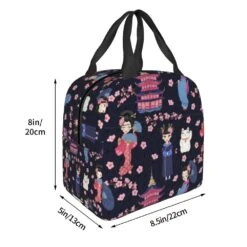 Japanese Kokeshi Doll Lunch Bag -Kawaii Store kawaiies plushies plush softtoy japanese kokeshi doll lunch bag new bag 509326