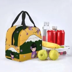 Japanese Kokeshi Doll Lunch Bag -Kawaii Store kawaiies plushies plush softtoy japanese kokeshi doll lunch bag new bag 683233