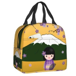 Japanese Kokeshi Doll Lunch Bag -Kawaii Store kawaiies plushies plush softtoy japanese kokeshi doll lunch bag new bag fuji 317810