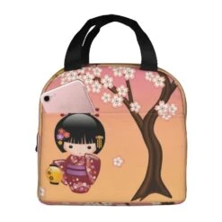 Japanese Kokeshi Doll Lunch Bag -Kawaii Store kawaiies plushies plush softtoy japanese kokeshi doll lunch bag new bag lantern 122074