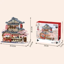 Japanese Kumamoto Bear Restaurant Micro Building Set -Kawaii Store kawaiies plushies plush softtoy japanese kumamoto bear restaurant micro building set build it 164717