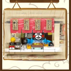 Japanese Kumamoto Bear Restaurant Micro Building Set -Kawaii Store kawaiies plushies plush softtoy japanese kumamoto bear restaurant micro building set build it 434035